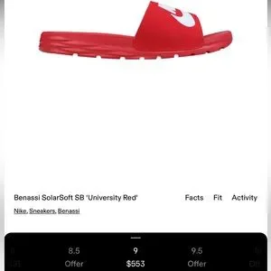 Nike | Shoes | Ds Nwt Nike Sb Redwhite Benassi Solarsoft  display picture 3